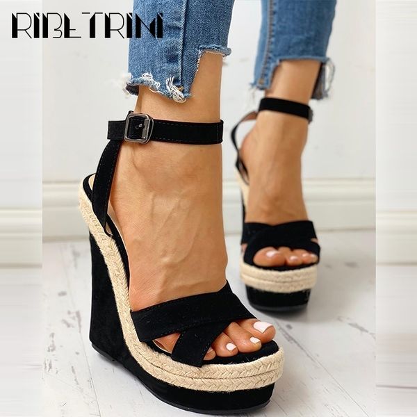 sandals ins girl straw heel buckle heels summer shoes platform high wees women party sandals, Black
sandals ins girl straw heel buckle heels summer shoes platform high wees women party sandals, Black