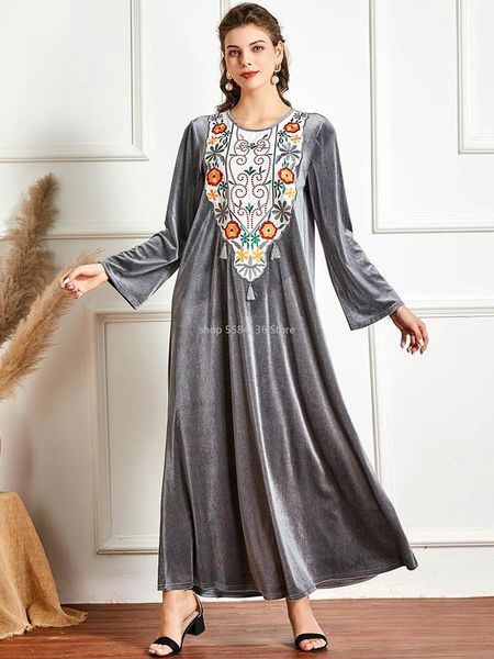 casual dresses gray velvet embroidery maxi dress for women fall 2021 plus size o neck long sleeve muslim arabic turkey qtar clothes, Black;gray
casual dresses gray velvet embroidery maxi dress for women fall 2021 plus size o neck long sleeve muslim arabic turkey qtar clothes, Black;gray