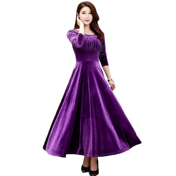 casual dresses spring autumn o neck high waist slim dress women gold velvet long sleeve large swing women's plus size a1140, Black;gray
casual dresses spring autumn o neck high waist slim dress women gold velvet long sleeve large swing women's plus size a1140, Black;gray