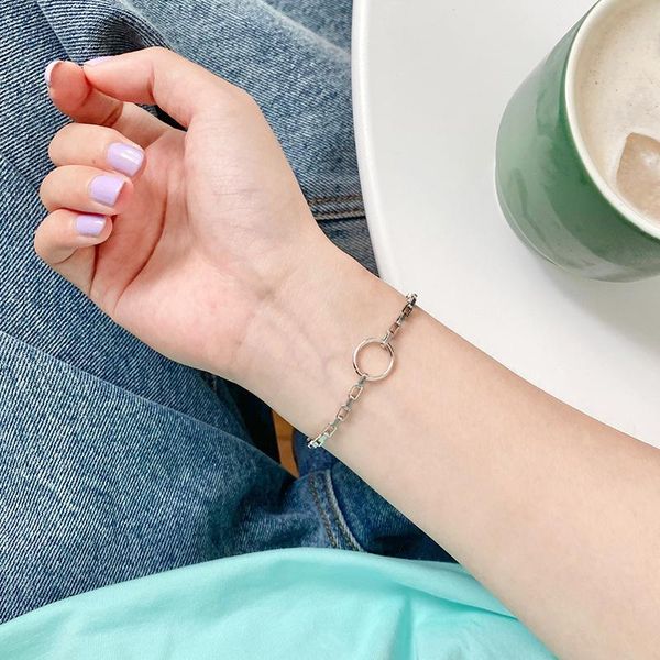 link, chain circle bracelets for women men adjustable silver color hip hop all-match kpop minimalist couple friendship jewelry, Black
link, chain circle bracelets for women men adjustable silver color hip hop all-match kpop minimalist couple friendship jewelry, Black