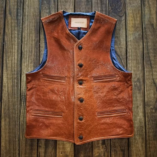 men's vests l011 asian small size mens super genuine goat leather brass button vest stylish waistcoat, Black;white
men's vests l011 asian small size mens super genuine goat leather brass button vest stylish waistcoat, Black;white