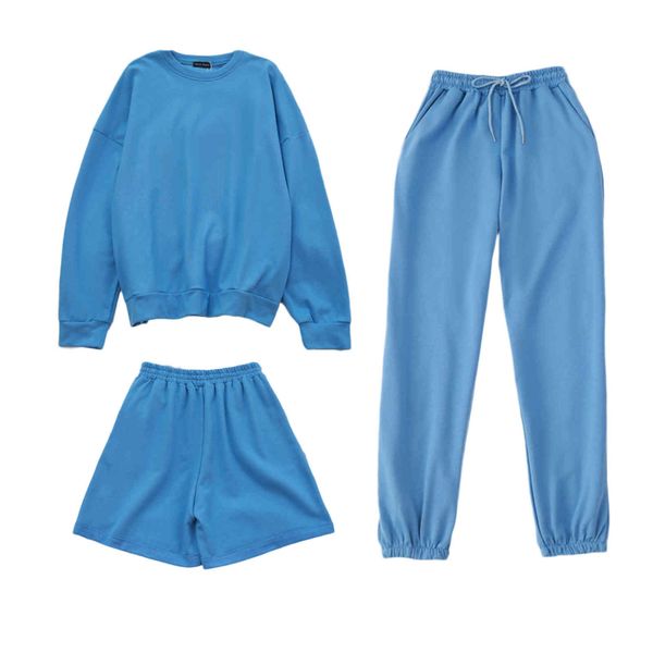 women's sportswear 3-piece set, large sweatshirt, sports shorts, solid color, sold separately, Gray
women's sportswear 3-piece set, large sweatshirt, sports shorts, solid color, sold separately, Gray