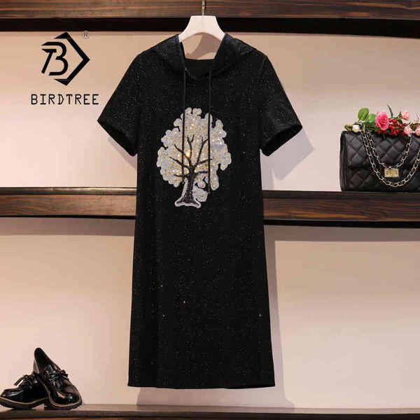 plus size -4xl shinny women cotton tshirt dress hooded tree printing dress short sleeve basic dresses summer spring d12601x 210419, Black;gray
plus size -4xl shinny women cotton tshirt dress hooded tree printing dress short sleeve basic dresses summer spring d12601x 210419, Black;gray