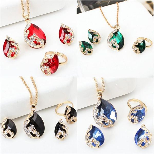 earrings & necklace crystal peacock pendant ring jewelry set women valentine wedding party sets, Silver
earrings & necklace crystal peacock pendant ring jewelry set women valentine wedding party sets, Silver