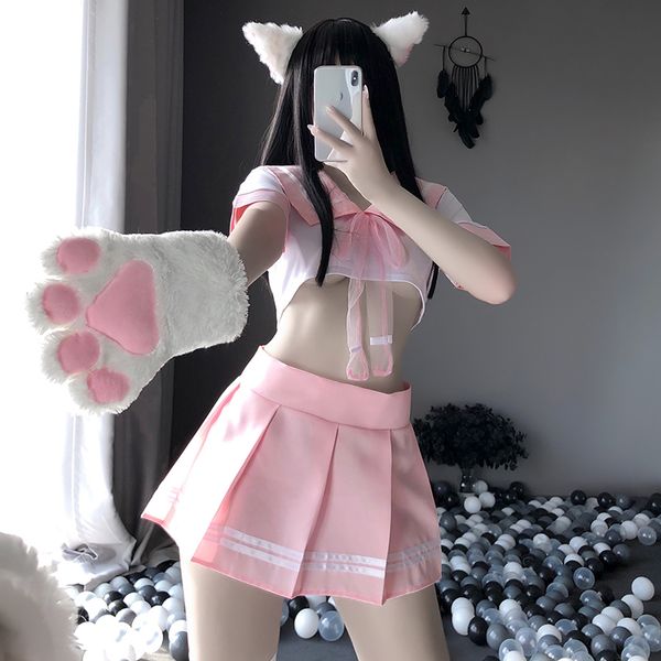 japanese student jk uniform cosplay costume for women pink pleated skirt set erotic costumes kawaii ladies outfit, Red;black
japanese student jk uniform cosplay costume for women pink pleated skirt set erotic costumes kawaii ladies outfit, Red;black