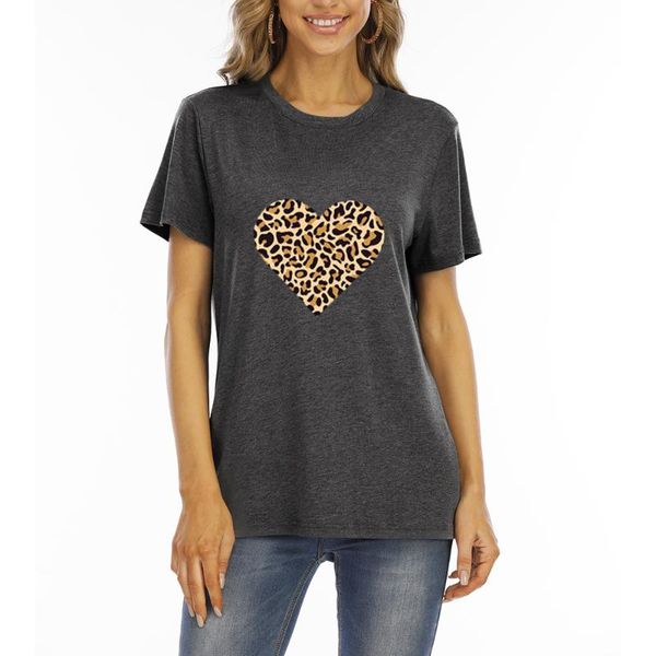 women's t-shirt 2021 spring summer t shirts fashion leopard love print round-neck short sleeve loose female casual tees, White
women's t-shirt 2021 spring summer t shirts fashion leopard love print round-neck short sleeve loose female casual tees, White