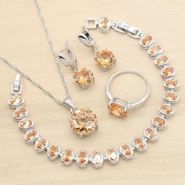 earrings & necklace round champagne cubic zircon silver color jewelry sets for women pendant bracelet ring wedding christmas gift
earrings & necklace round champagne cubic zircon silver color jewelry sets for women pendant bracelet ring wedding christmas gift