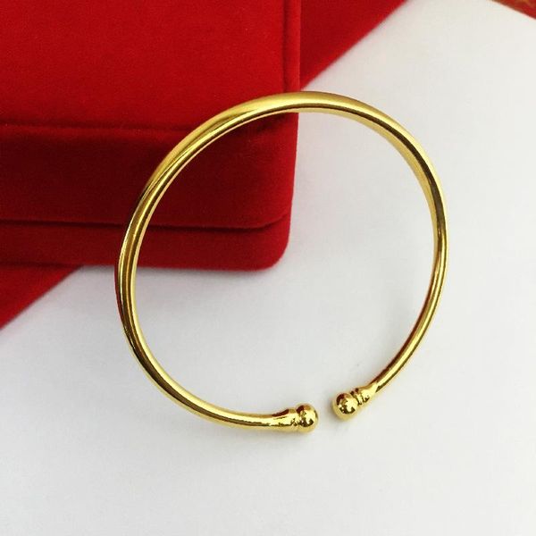 bangle genuine 24k yellow gold color bracelet for women open fashion jewelry smooth glossy pulseira feminina bizuterias 6mm, Black
bangle genuine 24k yellow gold color bracelet for women open fashion jewelry smooth glossy pulseira feminina bizuterias 6mm, Black