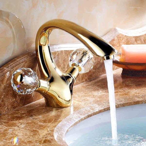 crystal brass gold bathroom basin sink faucet deck mounted dual handle and cold water mix tap golden faucets1
crystal brass gold bathroom basin sink faucet deck mounted dual handle and cold water mix tap golden faucets1