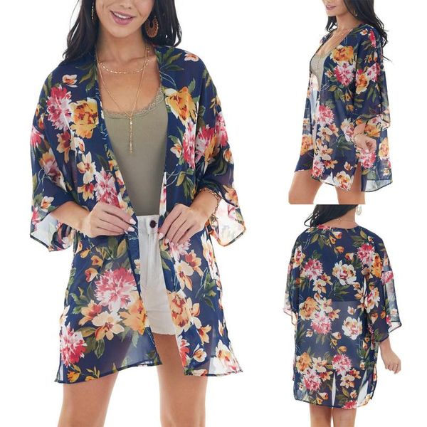 women's swimwear women fashion chiffon printed cardigan loose five-part sleeve beach cover-ups brazilian biquini mujer female, White;black
women's swimwear women fashion chiffon printed cardigan loose five-part sleeve beach cover-ups brazilian biquini mujer female, White;black