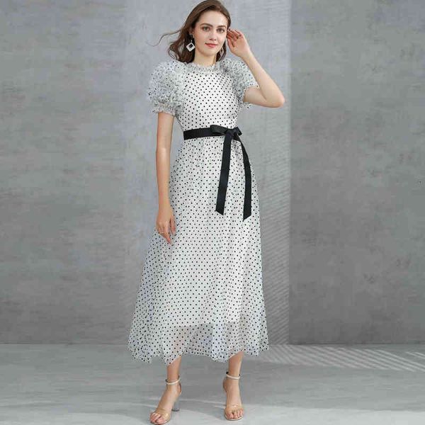 dressed long runway designer spring polka dot print mesh knit short party stylish women's dress, Black;gray
dressed long runway designer spring polka dot print mesh knit short party stylish women's dress, Black;gray