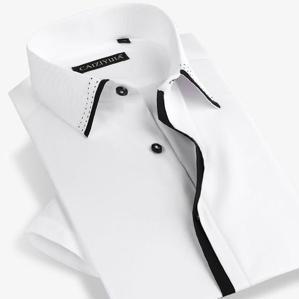 men short sleeve shirt casual slim fit fashion male white formal business summer style dress plus size 4xl men's shirts, White;black
men short sleeve shirt casual slim fit fashion male white formal business summer style dress plus size 4xl men's shirts, White;black