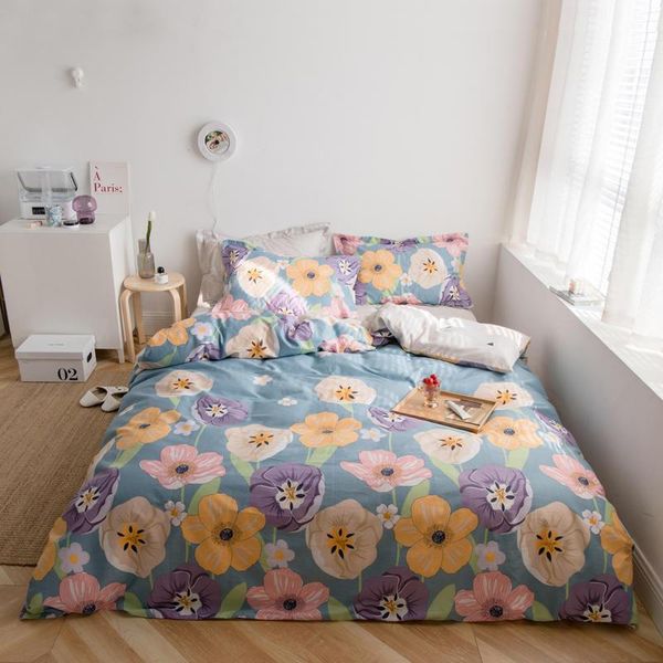 bedding sets 4pcs bed line set king size pure cotton for colorful floral style duvet cover plain dyed fitted sheet
bedding sets 4pcs bed line set king size pure cotton for colorful floral style duvet cover plain dyed fitted sheet