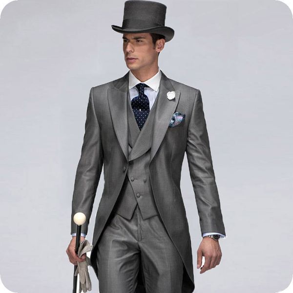 men's suits & blazers vintage grey tailcoat wedding men groom tuxedos 3piece long jacket blazer classic suit costume morning dinne, White;black
men's suits & blazers vintage grey tailcoat wedding men groom tuxedos 3piece long jacket blazer classic suit costume morning dinne, White;black