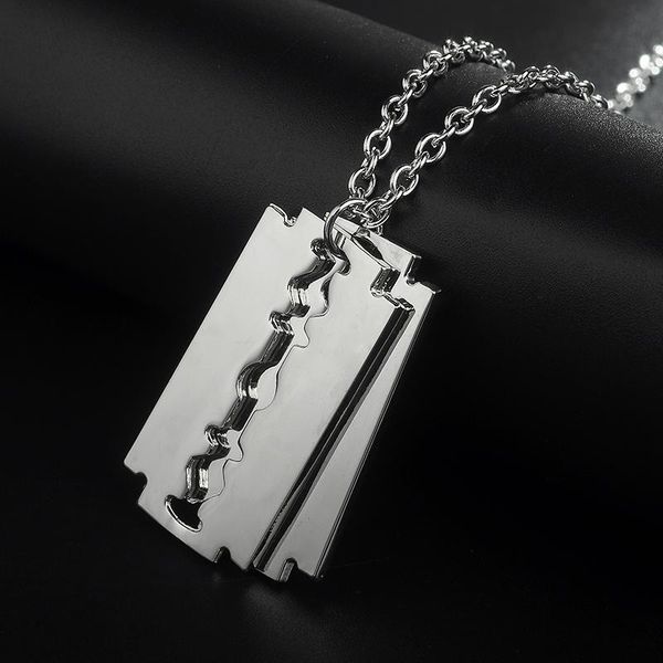 pendant necklaces men's razor blades male charm link chain choker for men stainless steel shaver shape necklace fashion jewelry, Silver
pendant necklaces men's razor blades male charm link chain choker for men stainless steel shaver shape necklace fashion jewelry, Silver