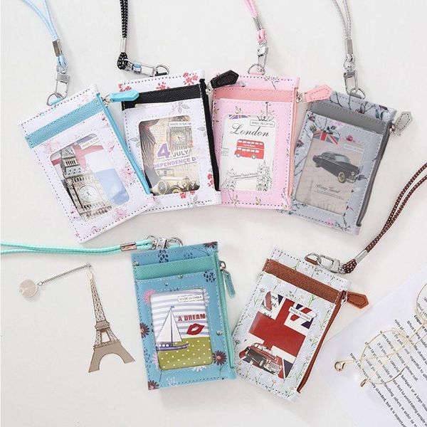 card holders portable leather credit wallet badge holder coin pocket purse with lanyard j60d, Brown;gray
card holders portable leather credit wallet badge holder coin pocket purse with lanyard j60d, Brown;gray