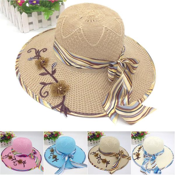 wide brim hats summer female sun hat bow ribbon panama beach for women chapeu feminino sombrero floppy straw, Blue;gray
wide brim hats summer female sun hat bow ribbon panama beach for women chapeu feminino sombrero floppy straw, Blue;gray