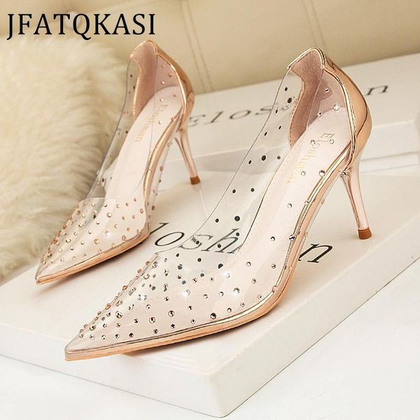 dress shoes women high heels summer single pointed rhinestones transparent pvc leather party woman pumps fashion wedding, Black
dress shoes women high heels summer single pointed rhinestones transparent pvc leather party woman pumps fashion wedding, Black