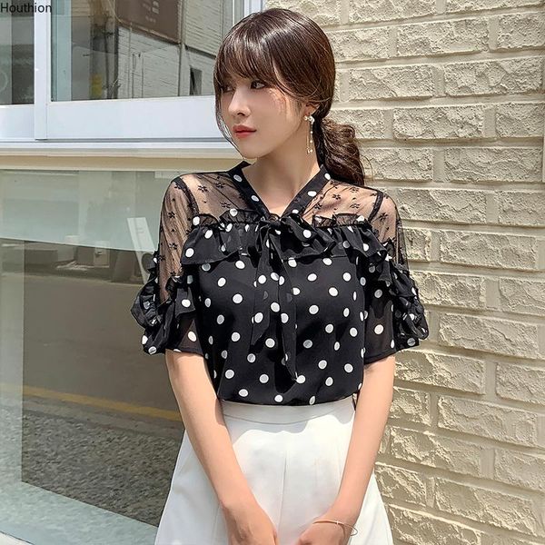 women's blouses & shirts summer short sleeve v-neck solid blouse casual chiffon polka dot fashion houthion, White
women's blouses & shirts summer short sleeve v-neck solid blouse casual chiffon polka dot fashion houthion, White