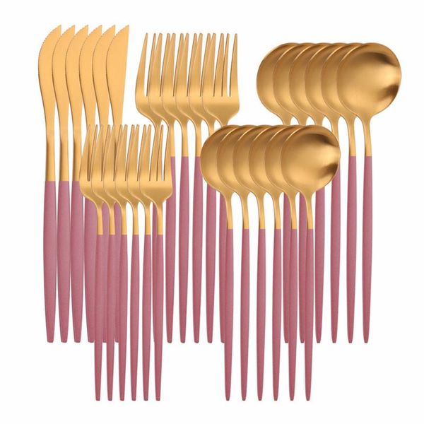 dinnerware sets 30pcs pink gold cutlery set stainless steel spoon fork knife home kitchen spoons tableware eco friendly
dinnerware sets 30pcs pink gold cutlery set stainless steel spoon fork knife home kitchen spoons tableware eco friendly