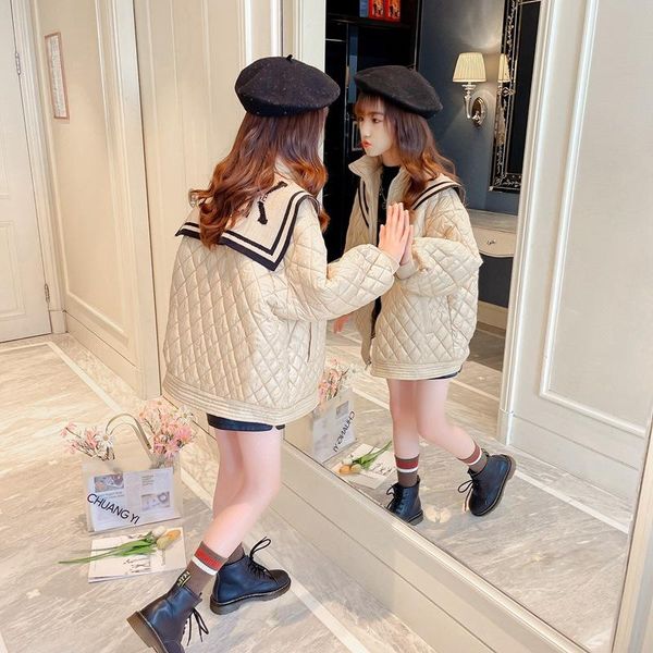 jackets girls' fashion quilted jacket 2021 winter style western navy big lapel children's line cotton coat, Blue;gray
jackets girls' fashion quilted jacket 2021 winter style western navy big lapel children's line cotton coat, Blue;gray