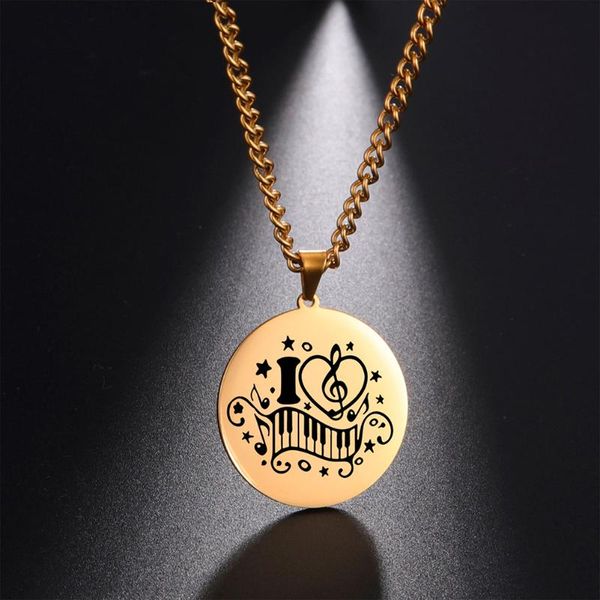 my shape women necklace piano keyboard musical note stainless steel round pendant necklaces choker fashion jewelry collier femme chains, Silver
my shape women necklace piano keyboard musical note stainless steel round pendant necklaces choker fashion jewelry collier femme chains, Silver