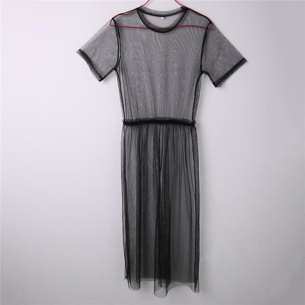 womens dresses summer style maxi women see through mesh dress long solid short sleeve round neck clubwear sundresses, Black;gray
womens dresses summer style maxi women see through mesh dress long solid short sleeve round neck clubwear sundresses, Black;gray