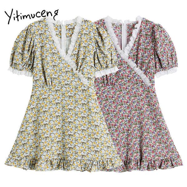 yitimuceng floral pint dresses women summer ruffles lace puff sleeve v-neck high waist a-line clothes fashion dress 210601, Black;gray
yitimuceng floral pint dresses women summer ruffles lace puff sleeve v-neck high waist a-line clothes fashion dress 210601, Black;gray