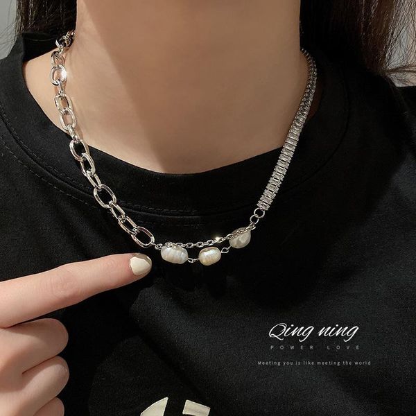 pendant necklaces fashion simple personality pearl zircon necklace design sense for women, Silver
pendant necklaces fashion simple personality pearl zircon necklace design sense for women, Silver