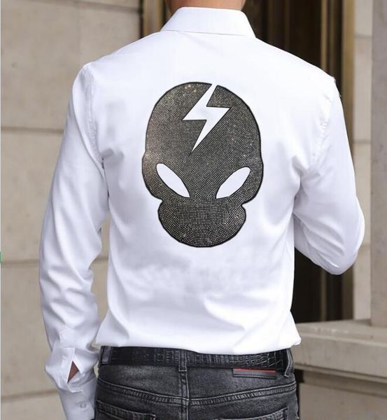 2022 new designer shirts for man rhinestone shirt premium two color man slim fit long sleeve, White;black
2022 new designer shirts for man rhinestone shirt premium two color man slim fit long sleeve, White;black