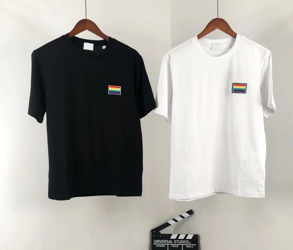 famous designer men's women's t-shirt tee hair stylist colorful embroidery square label short-sleeved loose summer black and white, White;black
famous designer men's women's t-shirt tee hair stylist colorful embroidery square label short-sleeved loose summer black and white, White;black