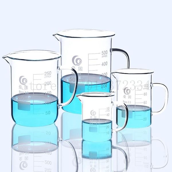 lab supplies 1pc clear glass beaker with handle,3.3 borosilicate laboratory thickened glassware capacity 50ml to 2000ml
lab supplies 1pc clear glass beaker with handle,3.3 borosilicate laboratory thickened glassware capacity 50ml to 2000ml