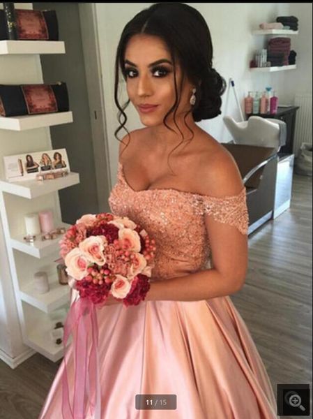 2021 robe de soiree pink satin ball gown prom dresses off the shoulder v neckline lace appliques beaded party gowns princess puffy corset vi, Black
2021 robe de soiree pink satin ball gown prom dresses off the shoulder v neckline lace appliques beaded party gowns princess puffy corset vi, Black