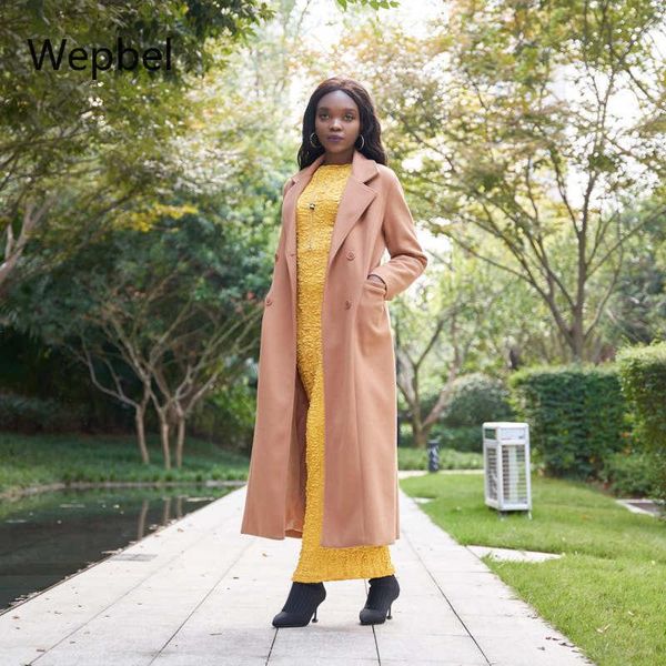 women's wool & blends wepbel women fashion woolen coats long sleeve solid color coat autumn female double breasted outwear, Black
women's wool & blends wepbel women fashion woolen coats long sleeve solid color coat autumn female double breasted outwear, Black