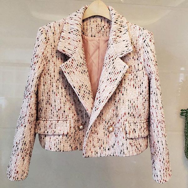 women's jackets runway designer tweed woolen blazer coat long sleeve turndown collar short vintage outwear spring autumn, Black;brown
women's jackets runway designer tweed woolen blazer coat long sleeve turndown collar short vintage outwear spring autumn, Black;brown