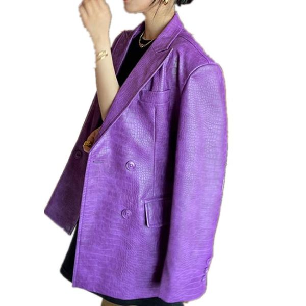 women's suits & blazers arrival fashion purple pu leather crocodile pattern blazer women double breasted suit casual handsome, White;black
women's suits & blazers arrival fashion purple pu leather crocodile pattern blazer women double breasted suit casual handsome, White;black