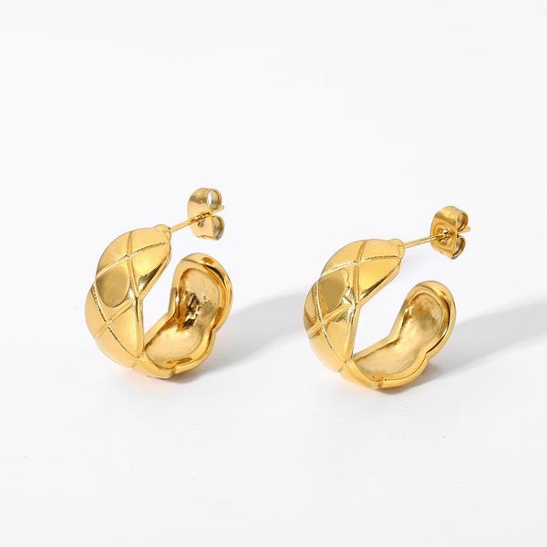hoop & huggie 18k gold plated stainless steel shape lozenge earrings for women classic simple female jewelry, Golden;silver
hoop & huggie 18k gold plated stainless steel shape lozenge earrings for women classic simple female jewelry, Golden;silver