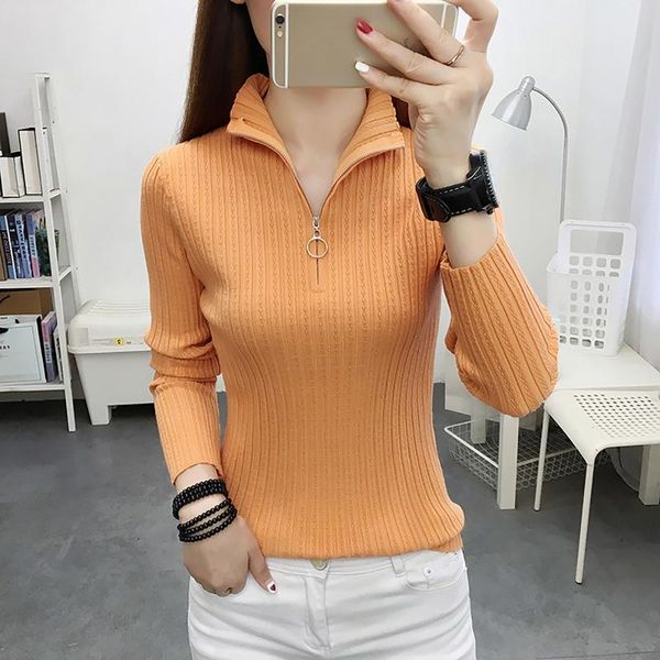 women's sweaters women half turtleneck zipper base knit long sleeve slim-fit solid color sweater fashionable design comfy, White;black
women's sweaters women half turtleneck zipper base knit long sleeve slim-fit solid color sweater fashionable design comfy, White;black