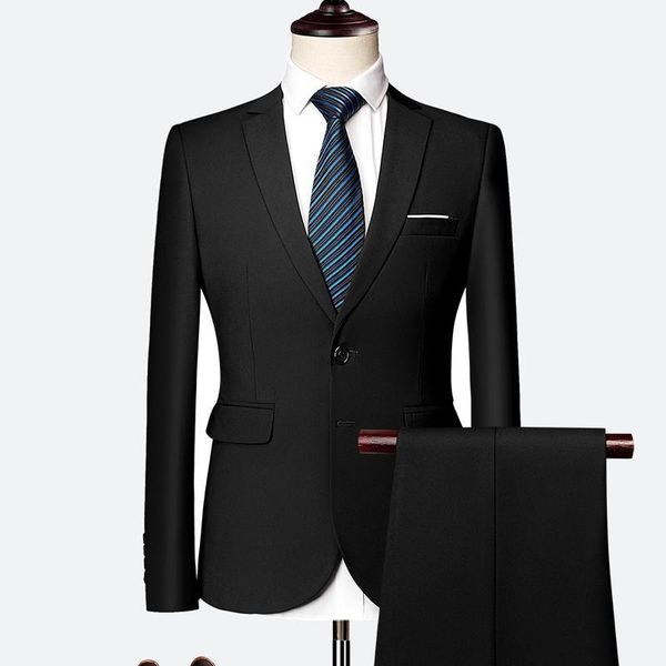 men's suits & blazers 2021 fashion slim business casual groomsman three-piece suit jacket pants trousers vest sets, White;black
men's suits & blazers 2021 fashion slim business casual groomsman three-piece suit jacket pants trousers vest sets, White;black
