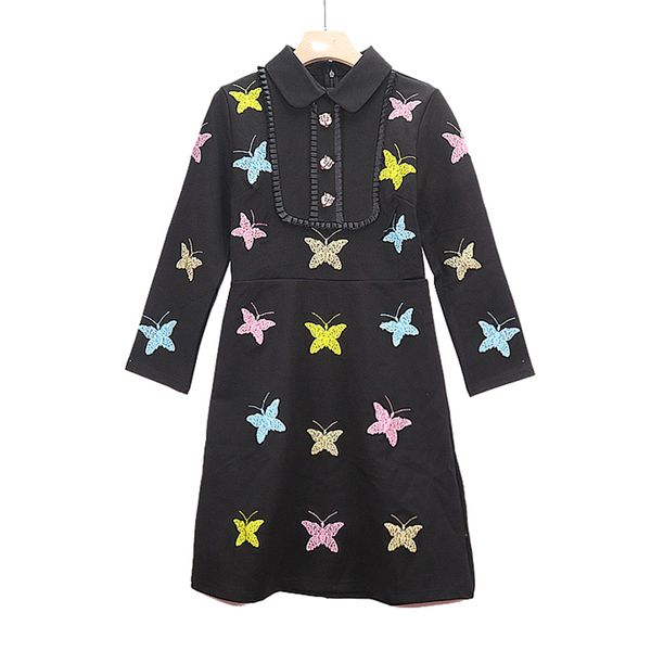 black butterfly embroidery turn down collar button zipper long sleeve mini short dress autumn elegant d 210514, Black;gray
black butterfly embroidery turn down collar button zipper long sleeve mini short dress autumn elegant d 210514, Black;gray