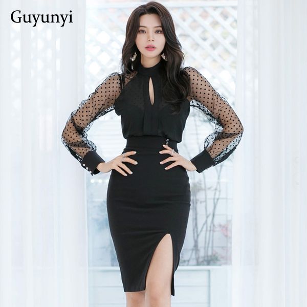 Elegant Party Black Dress Spring Sexy Vaguely Perspective Chiffon Stitching Polka Dot Mesh Long Sleeves High Waist Tight Dress, Cx2532
Elegant Party Black Dress Spring Sexy Vaguely Perspective Chiffon Stitching Polka Dot Mesh Long Sleeves High Waist Tight Dress, Cx2532