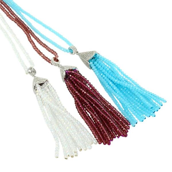 pendant necklaces designer crystal beads string tassel long necklace glass round strand chain for women gift, Silver
pendant necklaces designer crystal beads string tassel long necklace glass round strand chain for women gift, Silver