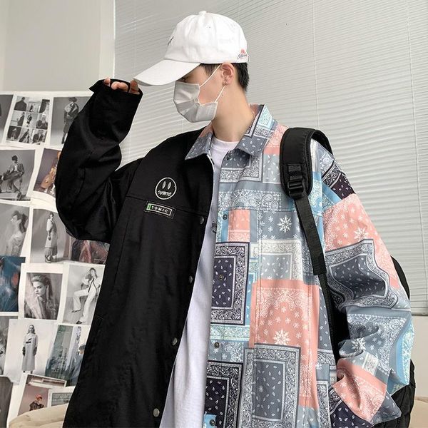 men's jackets 2021 autumn casual jacket splicing lapel thin trendy brand large color cashew blossom recommend, Black;brown
men's jackets 2021 autumn casual jacket splicing lapel thin trendy brand large color cashew blossom recommend, Black;brown