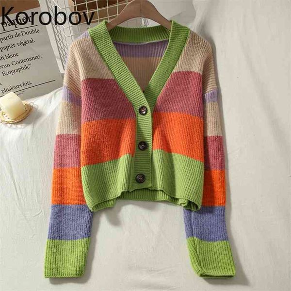 korobov korean vintage elegant long sleeve sweaters autumn winter sueter mujer cardigans streetwear harajuku rainbow 210430, White
korobov korean vintage elegant long sleeve sweaters autumn winter sueter mujer cardigans streetwear harajuku rainbow 210430, White