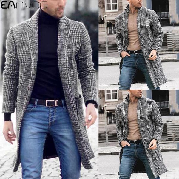 men's wool & blends autumn winter retro simple mid-length plaid coat jacket men turn-down collar single-breasted button pocket splicing, Black
men's wool & blends autumn winter retro simple mid-length plaid coat jacket men turn-down collar single-breasted button pocket splicing, Black
