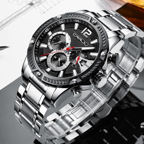 wristwatches men's full steel watches crrju for mens 2021 chronograph waterproof quartz man reloj hombre, Slivery;brown
wristwatches men's full steel watches crrju for mens 2021 chronograph waterproof quartz man reloj hombre, Slivery;brown