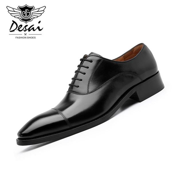 dress shoes desai style men's formal male oxfords men genuine leather office elegant wedding party lace-up, Black
dress shoes desai style men's formal male oxfords men genuine leather office elegant wedding party lace-up, Black