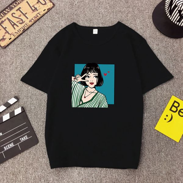 women's t-shirt kawaii camiseta estampado chica verano casual manga corta simple mujer camiseta de estilo coreano ropa mujer, White
women's t-shirt kawaii camiseta estampado chica verano casual manga corta simple mujer camiseta de estilo coreano ropa mujer, White