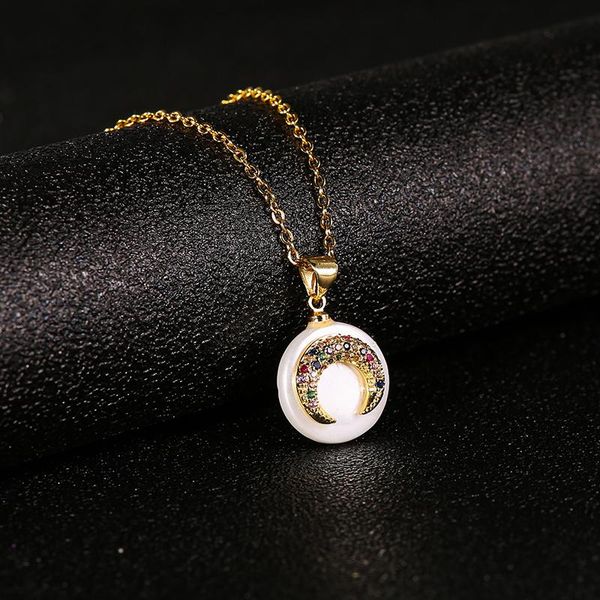 pendant necklaces vintage gold stainless steel shell colored zircon horns crescent necklace for women charm jewelry, Silver
pendant necklaces vintage gold stainless steel shell colored zircon horns crescent necklace for women charm jewelry, Silver