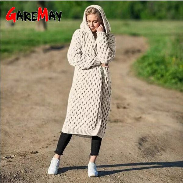 winter sweater women warm knitted long hooded cardigan jacket plus size wool thick 210428, White
winter sweater women warm knitted long hooded cardigan jacket plus size wool thick 210428, White